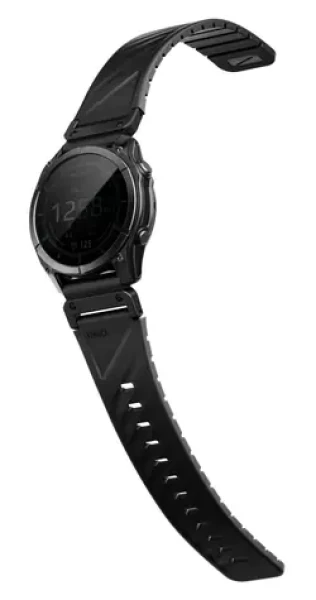 UNIQ Fluo 26 mm Midnight black / Remienok pre Garmin SmartWatch / Magnetický / Silikónový / Quick Release a QuickFit