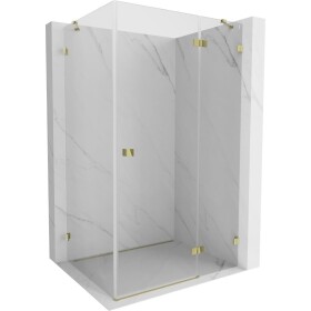 MEXEN/S - Lunar sprchovací kút dvere krídlové pravá 85 x 90, transparent, zlato 834-085-090-50-00-P
