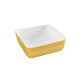 INVENA - Umývadlo na dosku MALAGA 39 cm, biela/zlatá CE-39-013-W