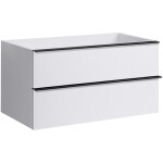 CERANO - Kúpeľňová skrinka pod umývadlo s úchytkou Velora - biela matná, čierna úchytka - 79x53x46,5 CER-664903