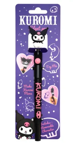BLUE SKY STUDIOS Guľôčkové pero Kuromi Fidget / Sanrio / pohyblivá figúrka / čierna náplň (KR707325)