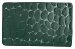 MSV Pebbles tmavo zelená / Kúpeľňová predložka / PU pena / protišmyková / 50 x 80 cm