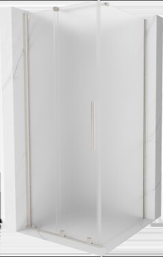 MEXEN/S - Velár sprchovací kút, posuvné dvere 120 x 120, dekor, nikel kartáčovaný 871-120-120-31-97