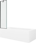 MEXEN/S - Vega obdĺžniková vaňa 170 x 70 cm s panelom + vaňová zástena 50, čierna vzor 550117070X9505007070