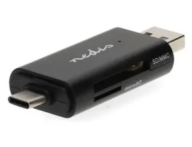 Nedis CRDRU2110BK Čierna / Čítačka kariet / Všetko v Jednom / USB-C / USB-A / USB 2.0 (CRDRU2110BK)