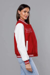 Tmavo červená dámska bunda typu bomber (16M9067-270) odstíny červené L (40)