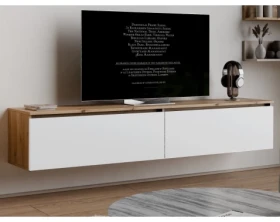 Závesná TV skrinka Asko Living, 180 cm, dub artisan/biela%