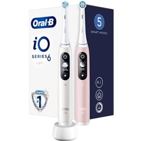 Oral-B iO Series 6 Duo biela|ružová / Elektrická zubná kefka / magnetické iO / 5 režimov / AI / OLED (4210201381877)