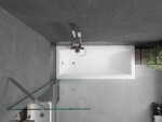 MEXEN/S - Cubik obdĺžniková vaňa 170 x 70 cm s panelom + vaňová zástena 60, transparent, chróm 550317070X9506000001
