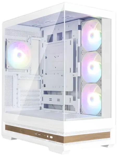 Zalman P40 Namu biela / PC skriňa / Mid Tower / 4X 120mm ARGB fan / 2x USB-A 3.0 / USB-C / panoramatická (P40 Namu White)