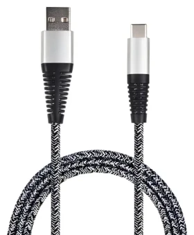 2GO USB-C 1 m strieborná / Dátový kábel / USB 3.2 Gen 1 / nylon (795953)