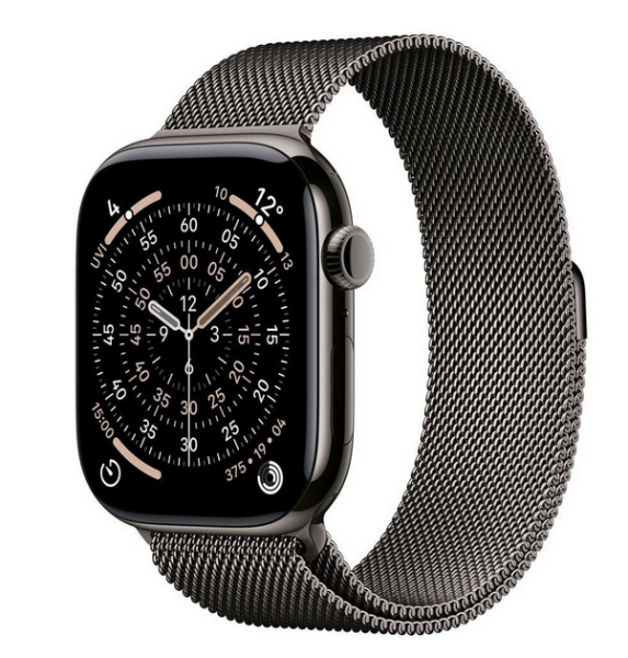 Apple Watch 11 GPS + Cellular 42mm Slate Titanium Milanese Loop Grafitovy