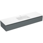 MEXEN/S - Orio kúpeľňová skrinka 160 cm s umývadlom Otis, 1 šuplík, grafit mat/biela mat 91A10-16023-1-BF66-W18M01