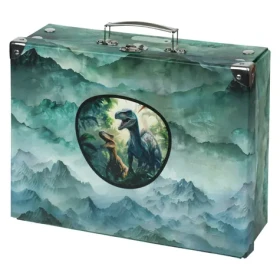 BAAGL Skladací školský kufrík Dino s kovaním / 32.5 x 10.5 x 26 cm (A-34524)