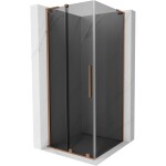 MEXEN/S - Velar L sprchovací kút, posuvné dvere 120 x 120, grafit, meď kartáčovaná - 871-120-120-33-65 871-120-120-43-65