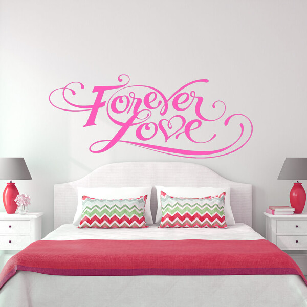 Veselá Stena Samolepka Forever love Farba: růžová, Veľkosť: 60 x 26 cm