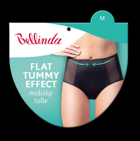 Dámske nohavičky FLAT TUMMY EFFECT MIDISLIP Drawstring Panties - BELLINDA - Black XXL