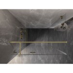 MEXEN/S - Lunar T sprchovací kút dvere krídlové ľavá 75 x 110, transparent, zlato kartáčovaná 834T-075-110-55-00-L