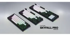 Hator Skyfall 65 PRO šedo-čierna / Herná klávesnica / mechanická / bezdrôtová / Bluetooth 5.3 / US layout (HTK4160)
