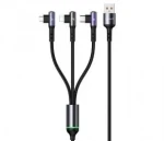 Baseus 3v1 66W / Nabíjací a dátový kábel / Lightning / USB-C / MicroUSB / pravouhlý (1DJ7155)