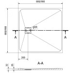 MEXEN - Bert štvorcová sprchová vanička SMC 90 x 90, biela 4K109090