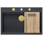 Quadron - Granitový drez MARC 110 WORKSTATION Black Metallic Meď HQM7650U8_PVDC1