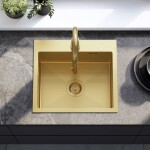 REA REA - Oceľový drez Leo 50 BRUSH GOLD ZLE-06004