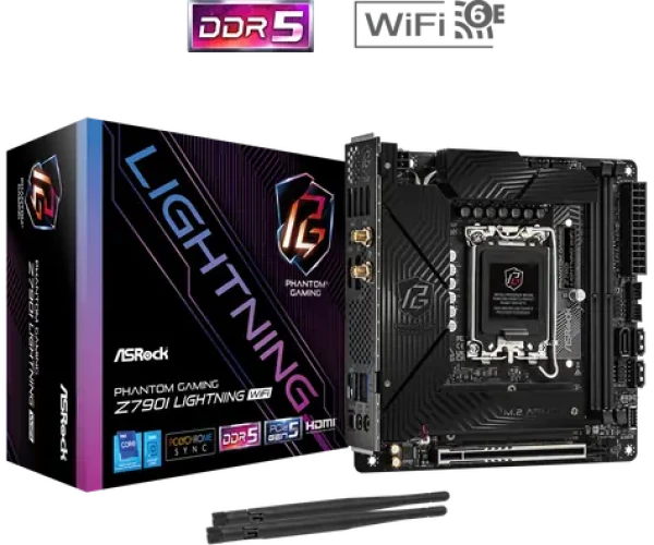 ASRock Z790I LIGHTNING WIFI / Z790 / LGA 1700 / 2x DDR5 / PCIEx16 / 1x 2.5GLAN / mITX (90-MXBKA0-A0UAYZ)