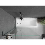 MEXEN/S - Next L vaňová zástena FIX 100 x 150, transparent, grafit metal 895-100-000-03-00-95