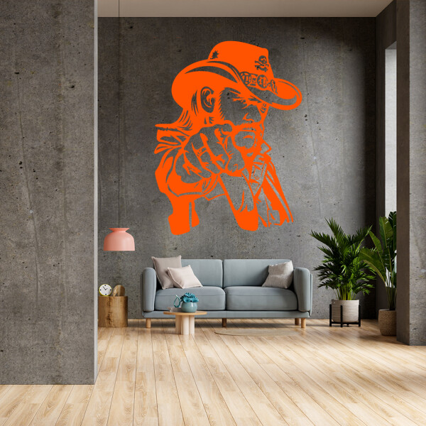 Veselá Stena Samolepka Lemmy Kilmister Farba: oranžová, Veľkosť: 100 x 77 cm