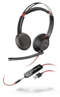 Poly Blackwire C5220 (USB-A) čierna / náhlavná súprava / mikrofón / dve slúchadlá / USB-A / 3.5mm jack (207576-201)