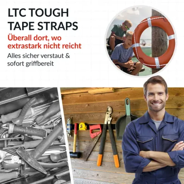 Label the cable Tough Tape Strap biela / Páska na suchý zips / 50 mm / 5 m / vodeodolná (LTC 1620-5-50)