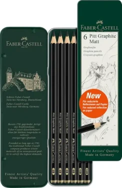 Faber-Castell Pitt Graphite Matt Grafitová ceruzka - plechová krabička 6 ks (115207)