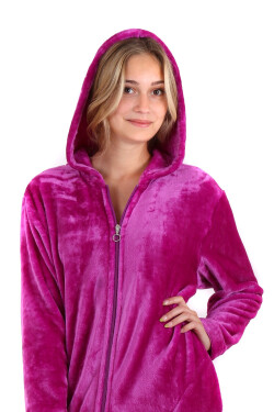 Dámsky župan Siena s kapucňou na zips 3656 fuchsia - Vestis S