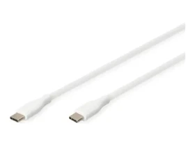 Digitus USB-C silikónový prepojovací kábel biela / Dátový kábel / USB-C / 1 m (AK-300341-010-W)
