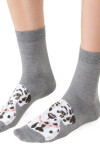 Dámske vzorované ponožky 099 MELANŽOVĚ ŠEDÁ 35-37