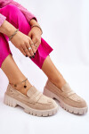 Dámske semišové slip-on topánky Beige Fiorell