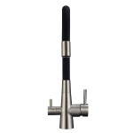 Laveo - Riveco - drezová batéria stojanková s elastickým ramenom + filter, kartáčovaná oceľ BRIB768D