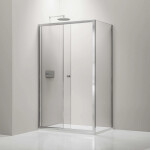 CERANO - Sprchovací kút Varone POINT Ľ/P - 6 mm - chróm, transparentné sklo - 140x100x195 - posuvný CER-DY505-140100