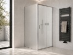 CERANO - Sprchovací kút Varone LINE Ľ/P - 6 mm - chróm, mliečne sklo - 90x80 - posuvný CER-DY505-9101