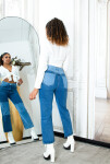 Trendy Patchwork Look Boyfriend Jeans denimblue