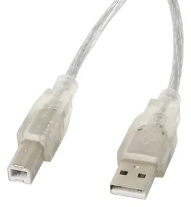 Lanberg USB-A (M) - USB-B (M) priehľadný / Kábel USB 2.0 / 5 m (CA-USBA-12CC-0050-TR)