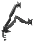 Equip čierna / Stolný držiak pre dva monitory / 17-32" / nosnosť 9 kg / VESA 75-100 mm / 360° otočný (650131)