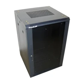 Xtendlan 18U/600x600 stojanový čierna / 19" rozvádzač / sklenené dvere / plný chrbát (ECO-18U-66-BLACK-S)