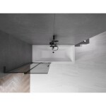 MEXEN/S - Velar L dvojkrídlová posuvná vaňová zástena 85 x 150, grafit, čierna 896-085-003-41-70