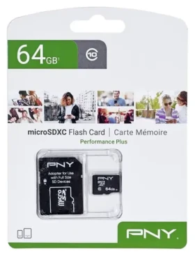 PNY Performance PLUS 64GB / Pamäťová karta / MicroSDXC / Class 10 / SD adaptér (P-SDU64G10PPL-GE)