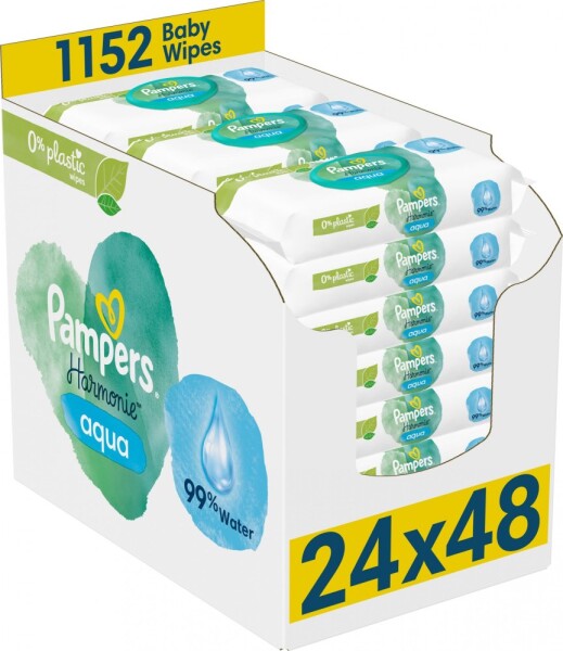 PAMPERS Harmonie Aqua Plastic Free 1152 ks 24 × 48 ks