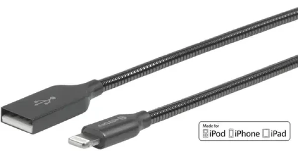 ESTUFF Lightning kábel MFI sivá / 1,5 m / Lightning-USB-A (ES601165)