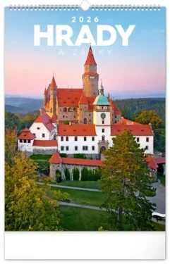 NOTIQUE Nástenný kalendár Hrady a zámky 2026 / 33 x 46 cm (PGN-35727-L)
