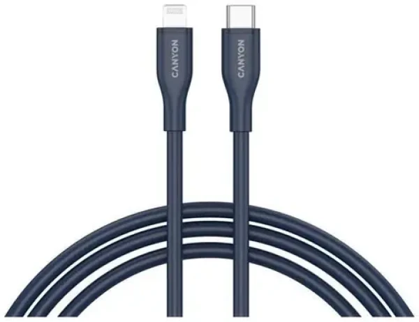Canyon CLNM60SC10 modrá / Nabíjací kábel / USB-C - Lightning / MFi Apple / 60 W / 1 m (CNS-CLNM60SC10DB)